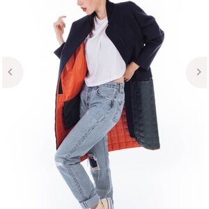 Reality Studio Wool Blend Bomber Combo Coat